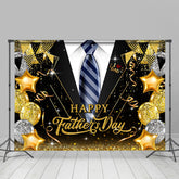 Lofaris Gold And Black Bow Ties Happy Fathers Day Backdrop